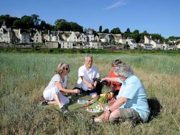 Le village de Souzay depuis l'île de Souzay - Anjou